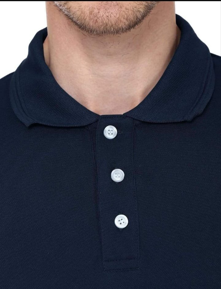 Men's Premium Navy Blue Cotton Polo T-Shirt - Image 4