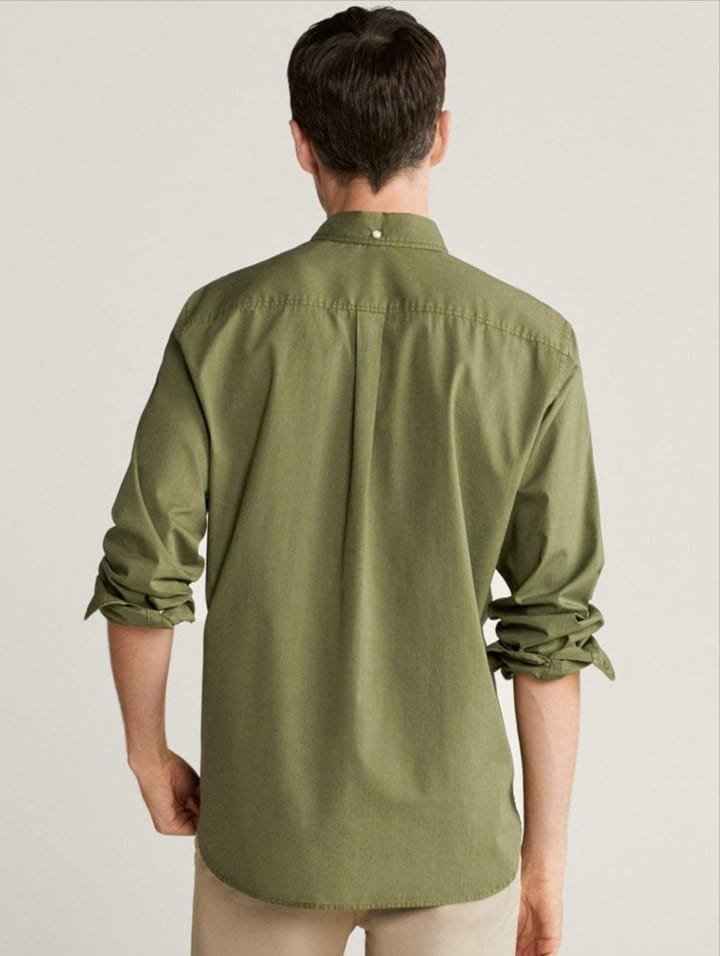 Men's Premium Olive Green Casual Cotton Shirt - Image 2