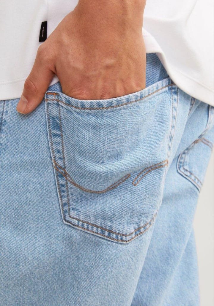 Men's Premium Light Blue Baggy Denim Jeans - Image 4