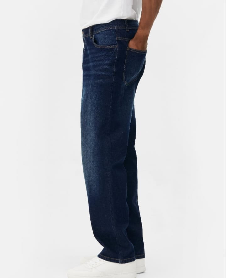 Men's Premium Dark Blue Straight Fit Denim Jeans - Image 3
