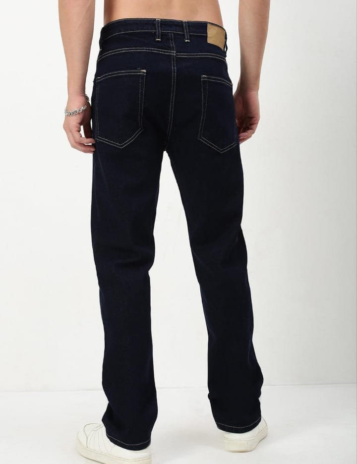Men's Premium Dark Blue Straight Fit Denim Jeans - Image 2