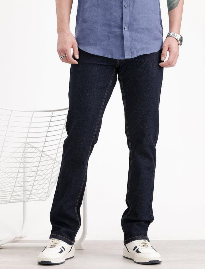 Men's Premium Dark Blue Straight Fit Denim Jeans