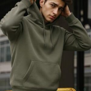 Men's Premium Cotton Pullover Hoodie – Olive Green