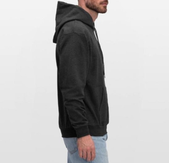 Men's Premium Zip-Up Hoodie – Charcoal Black - Image 2